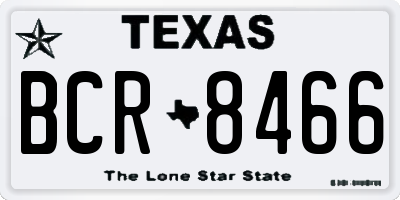TX license plate BCR8466