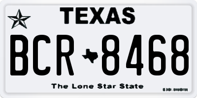 TX license plate BCR8468