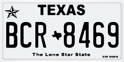 TX license plate BCR8469