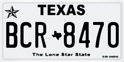TX license plate BCR8470