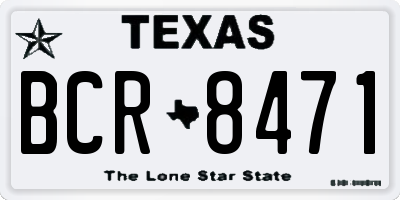 TX license plate BCR8471