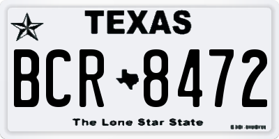 TX license plate BCR8472