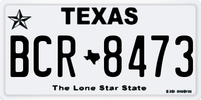TX license plate BCR8473