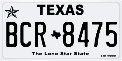 TX license plate BCR8475