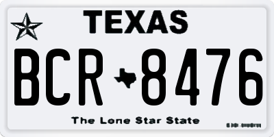 TX license plate BCR8476