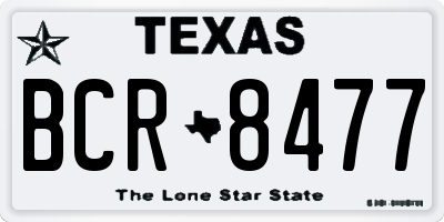 TX license plate BCR8477