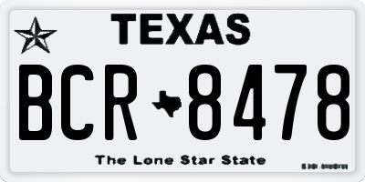 TX license plate BCR8478