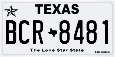 TX license plate BCR8481