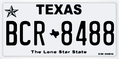 TX license plate BCR8488