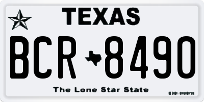 TX license plate BCR8490
