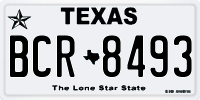 TX license plate BCR8493