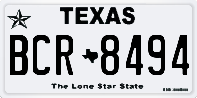 TX license plate BCR8494