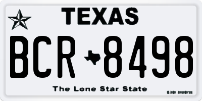 TX license plate BCR8498
