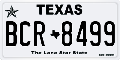 TX license plate BCR8499