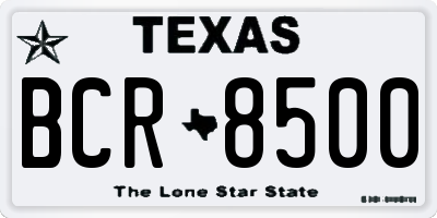 TX license plate BCR8500
