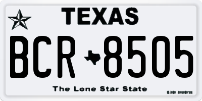 TX license plate BCR8505