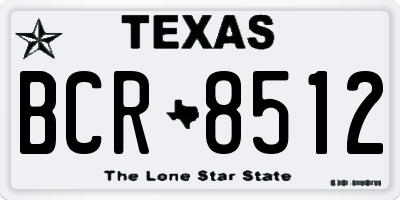 TX license plate BCR8512