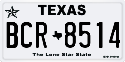 TX license plate BCR8514