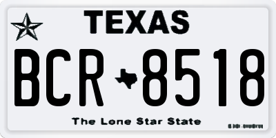 TX license plate BCR8518