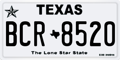 TX license plate BCR8520