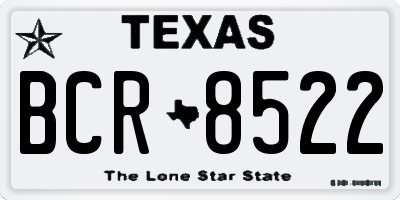TX license plate BCR8522