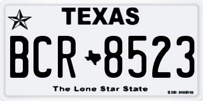 TX license plate BCR8523