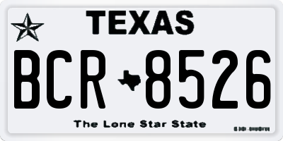 TX license plate BCR8526