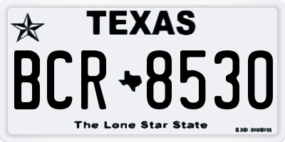 TX license plate BCR8530