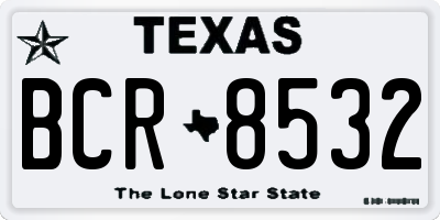 TX license plate BCR8532
