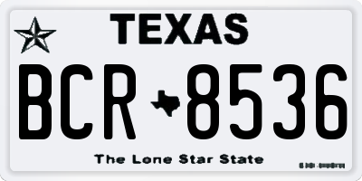 TX license plate BCR8536