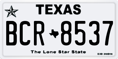 TX license plate BCR8537