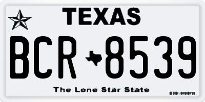 TX license plate BCR8539