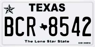 TX license plate BCR8542