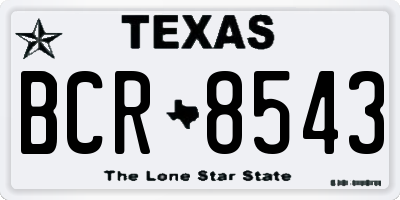 TX license plate BCR8543