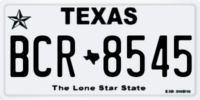 TX license plate BCR8545