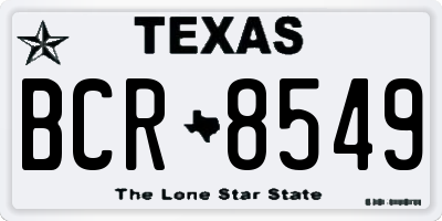 TX license plate BCR8549