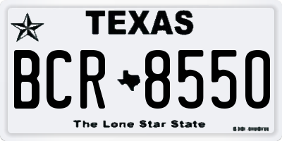 TX license plate BCR8550