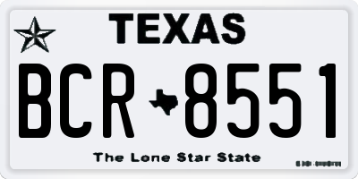 TX license plate BCR8551