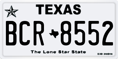 TX license plate BCR8552