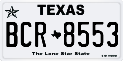 TX license plate BCR8553