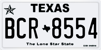 TX license plate BCR8554