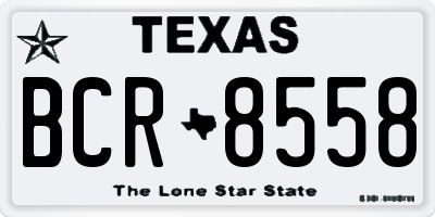 TX license plate BCR8558