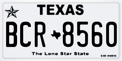 TX license plate BCR8560