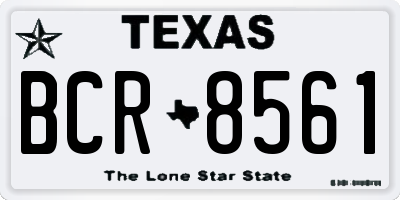 TX license plate BCR8561