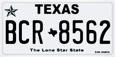 TX license plate BCR8562