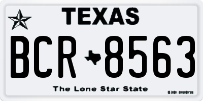 TX license plate BCR8563