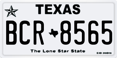 TX license plate BCR8565