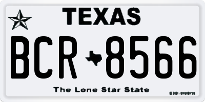 TX license plate BCR8566