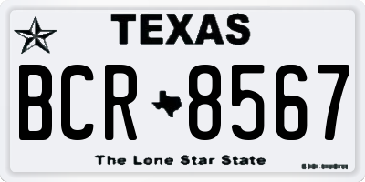 TX license plate BCR8567