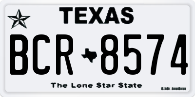 TX license plate BCR8574